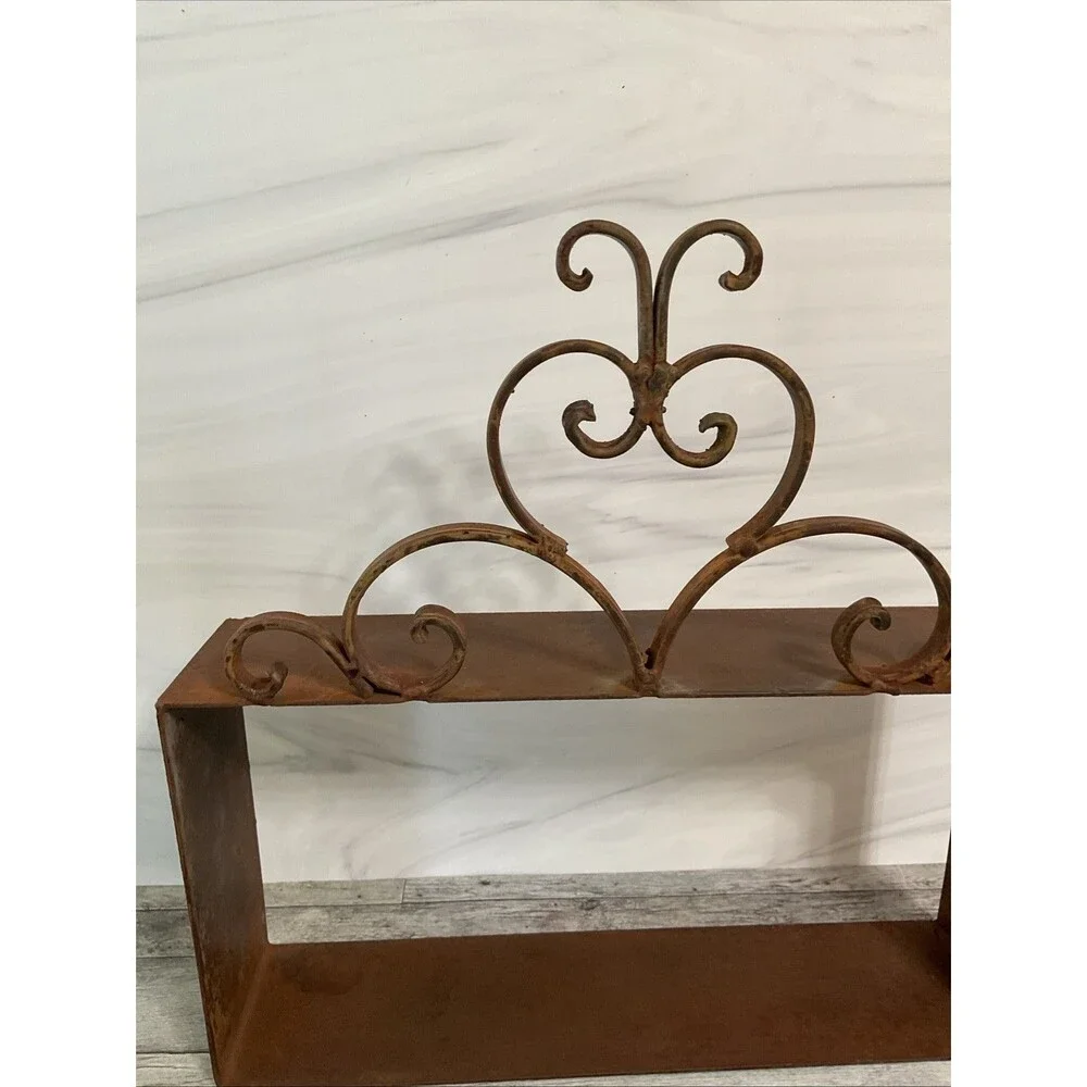 Vintage Wrought Iron Box Shelves Rustic Look. See Pic For Measurements